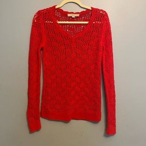 LOFT red V-neck sweater